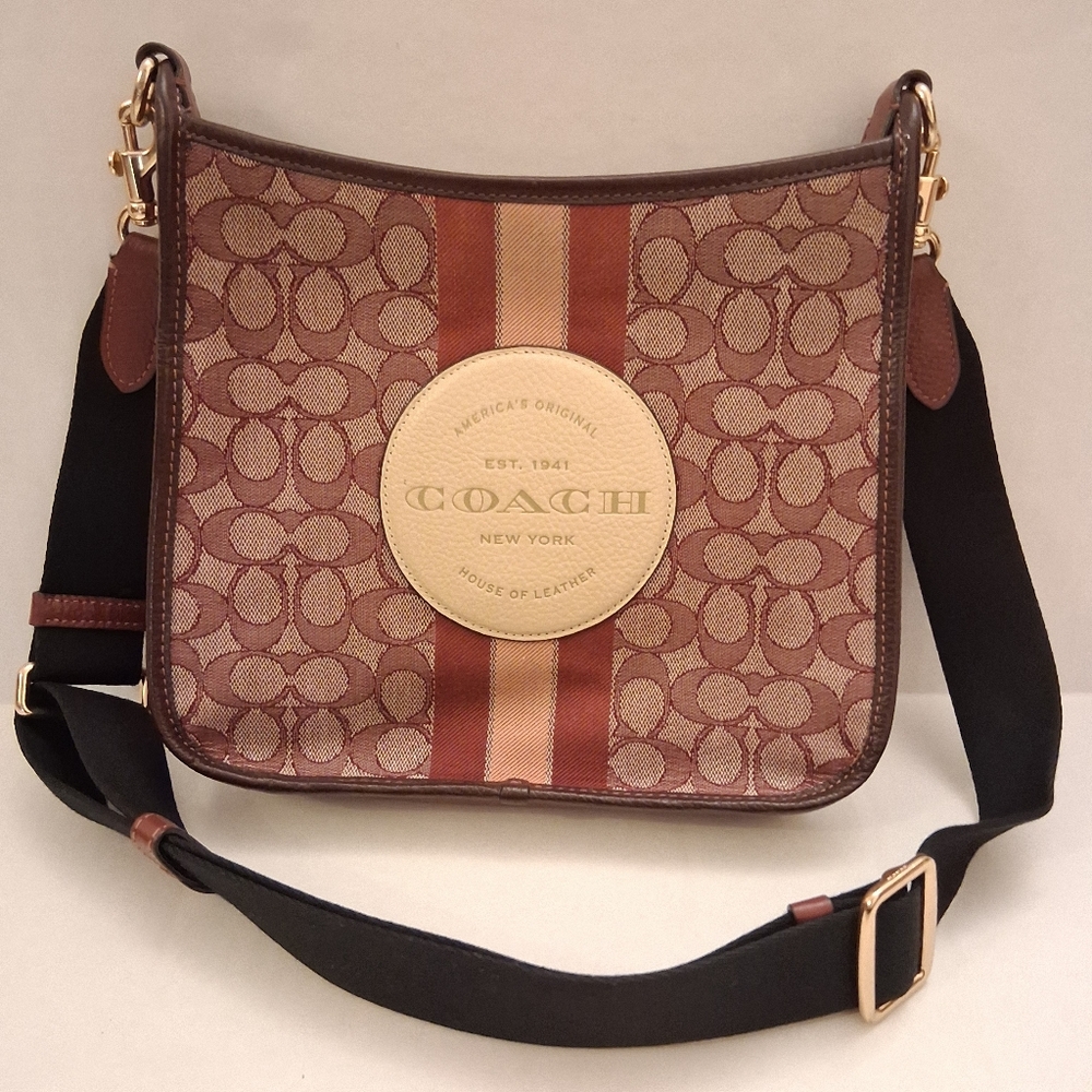 Coach maroon/brown bag with cream accent